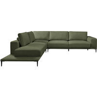 ECKSOFA  in Leinwand Grün  271/318 cm  - Schwarz/Grün, Design, Textil/Metall (271/318cm) - Belluti