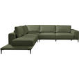 ECKSOFA  in Leinwand Grün  271/318 cm  - Schwarz/Grün, Design, Textil/Metall (271/318cm) - Belluti