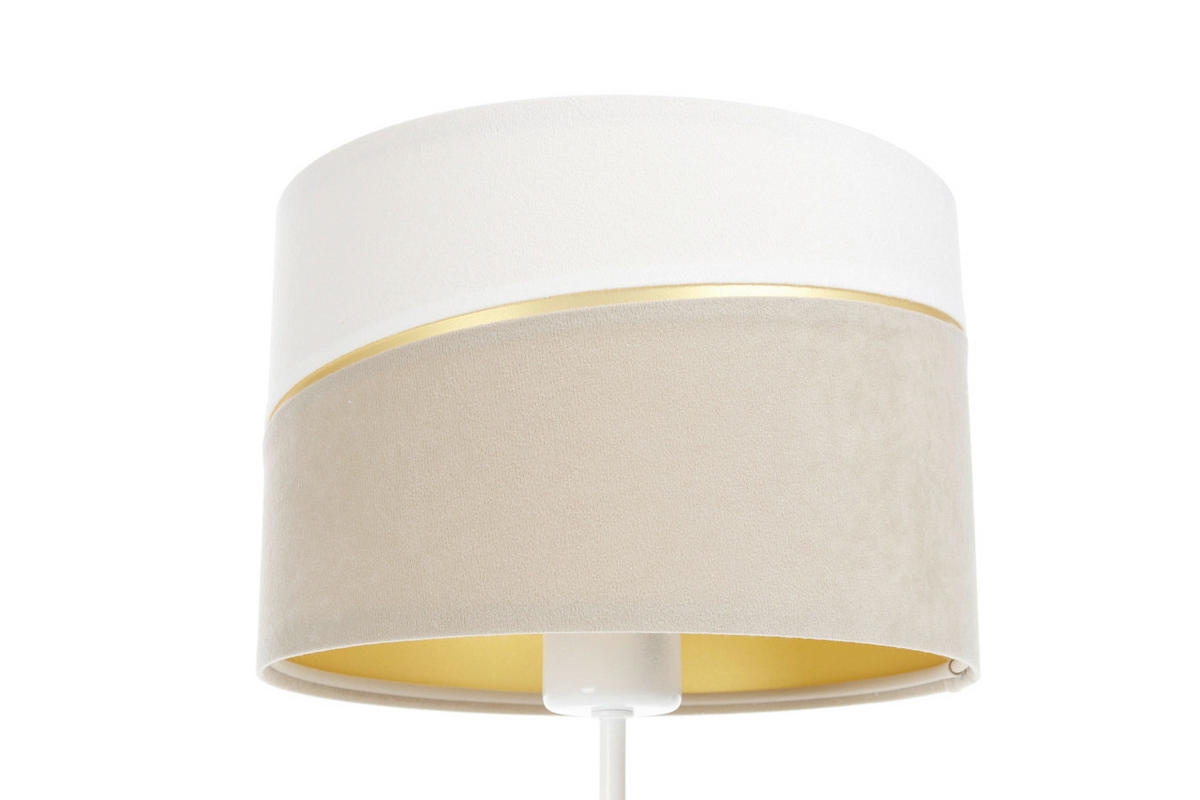 TISCHLEUCHTE Swing 25/41 cm   - Beige/Goldfarben, Design, Kunststoff/Textil (25/41cm)