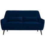 3-SITZER-SOFA in Mikrofaser Blau  - Blau/Schwarz, Trend, Holz/Textil (160/86/80cm) - Carryhome