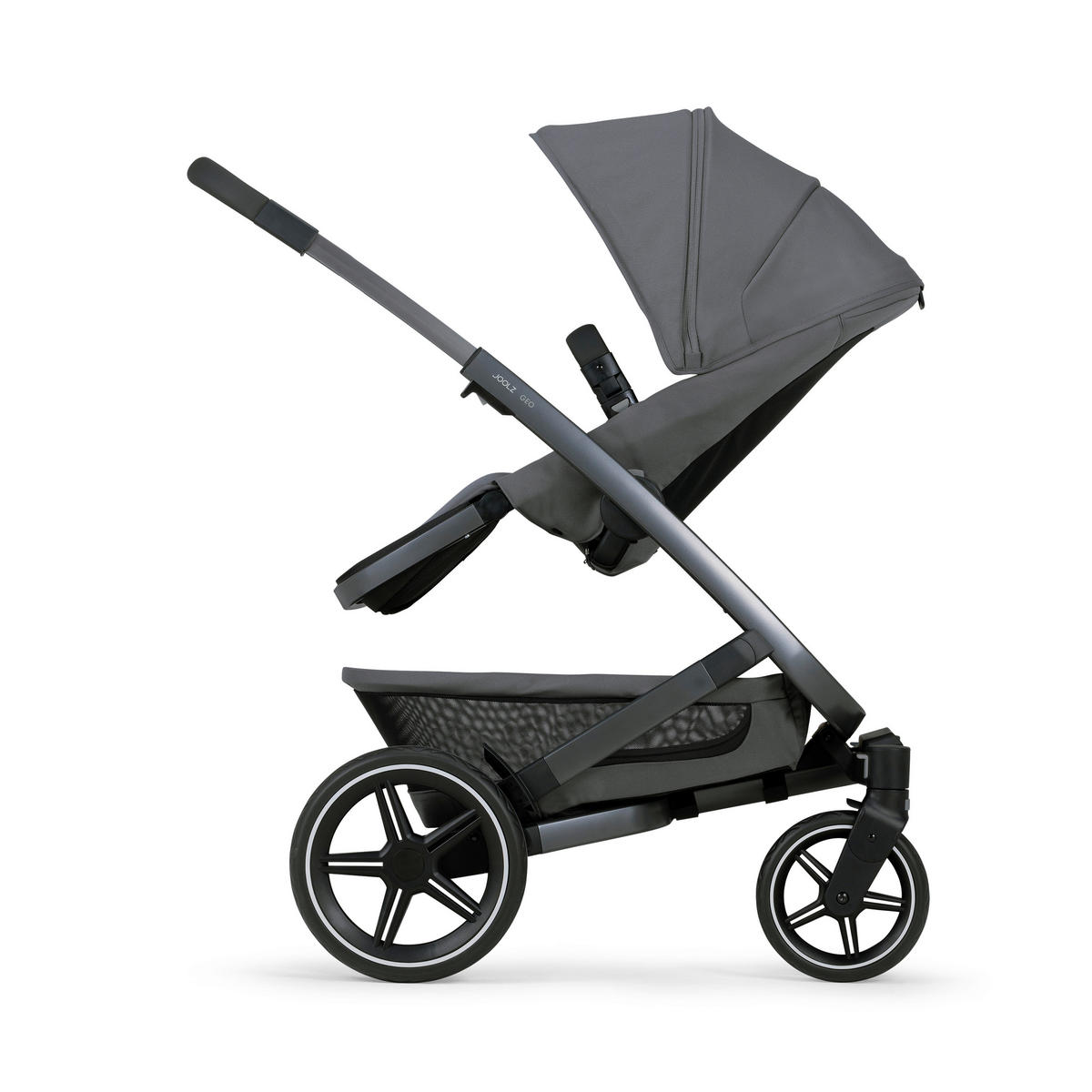 KINDERWAGENSET Geo3 Mono  - Grau, Basics, Textil/Metall (60/92-113/77-105cm) - Joolz
