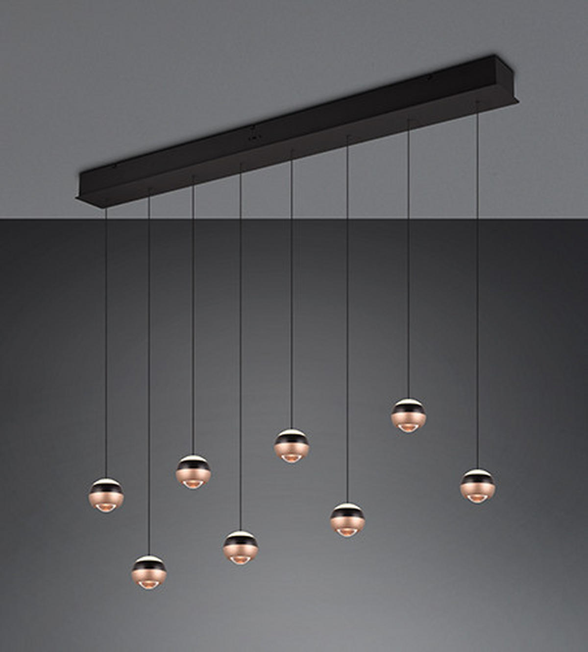 ZÁVESNÉ LED SVIETIDLO, 150/13/200 cm  - čierna, Design, kov (150/13/200cm) - Trio Leuchten