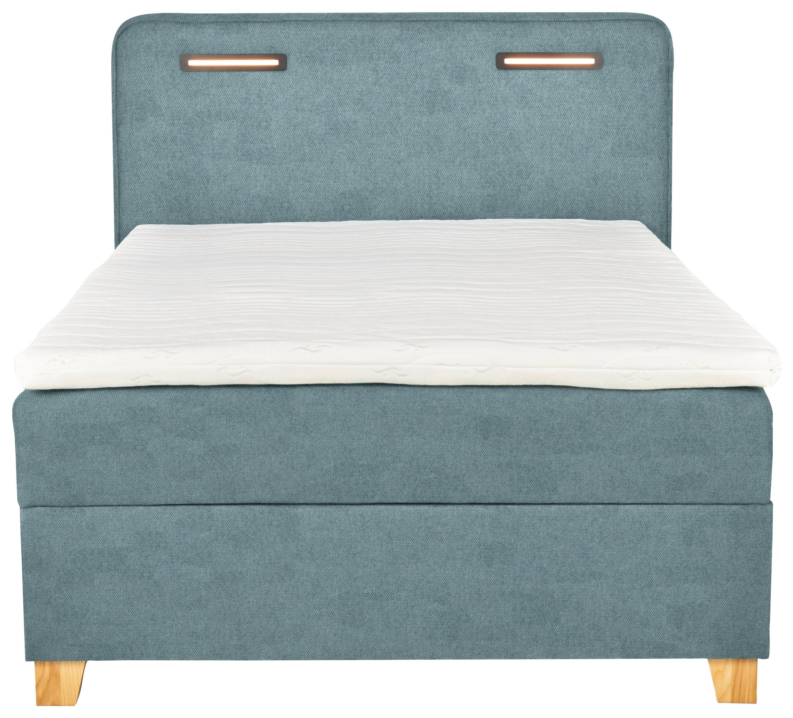 BOXBETT 120/200 cm  in Hellblau  - Hellblau, KONVENTIONELL, Holz/Textil (120/200cm) - Moderano