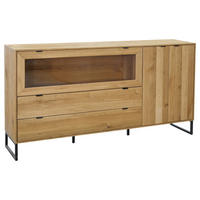 SIDEBOARD  in 182/93,6/40 cm  - Eichefarben/Schwarz, Natur, Glas/Holz (182/93,6/40cm) - Carryhome