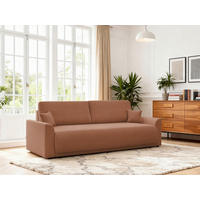 SCHLAFSOFA KIMMY Struktur Rostfarben  inkl. Zierkissen, Rückenkissen, Bettkasten  - Rostfarben/Schwarz, Design, Kunststoff/Textil (234/90/103cm) - P & B