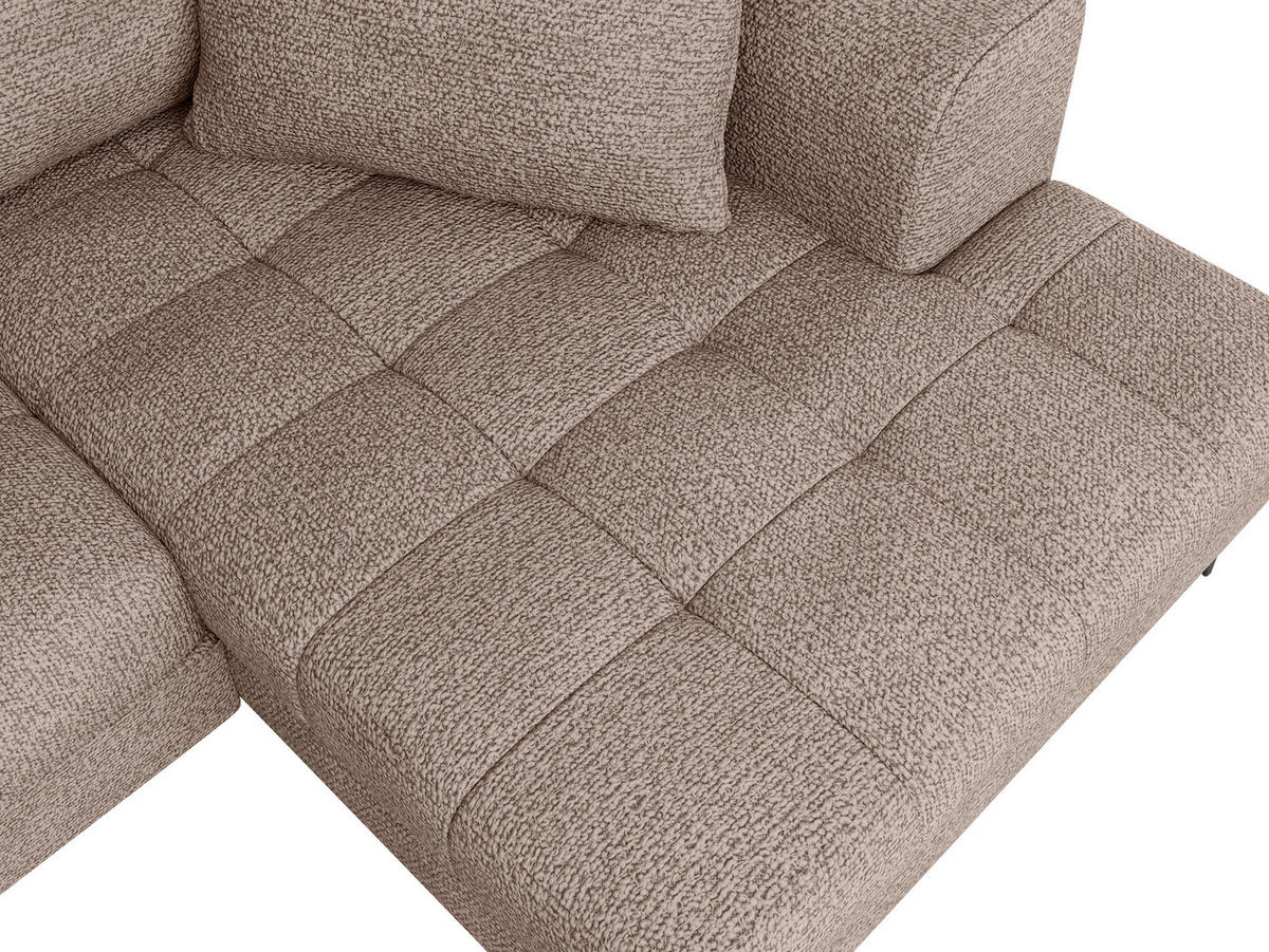 ECKSOFA Braun Struktur, Bouclé  - Schwarz/Braun, Design, Textil (177/276cm) - MID.YOU