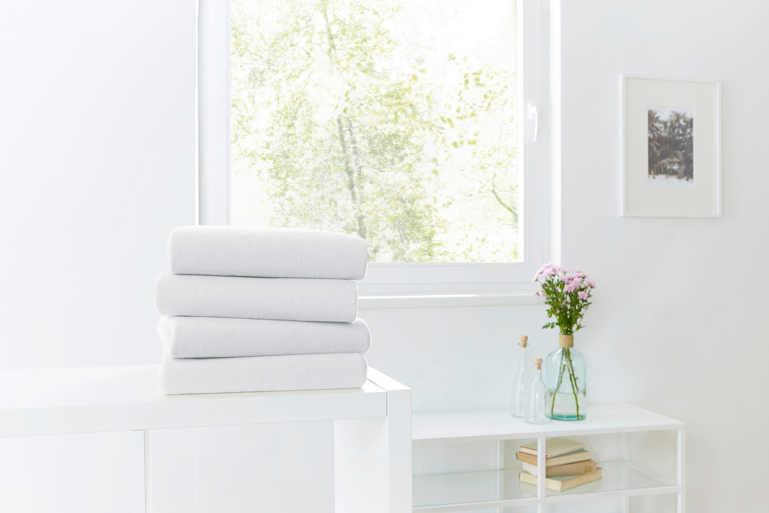 SPANNLEINTUCH Frottee  - Weiß, Basics, Textil (100/200cm)