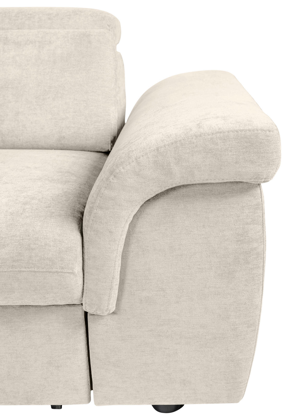 ECKSOFA Creme Flachgewebe  - Creme/Schwarz, KONVENTIONELL, Kunststoff/Textil (235/280cm) - Carryhome