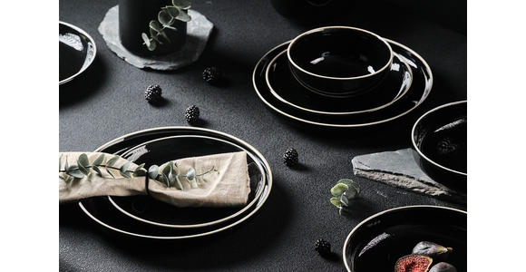 KOMBISERVICE Bastia noro 16-teilig  - Schwarz, Trend, Keramik - Novel