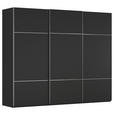 SCHWEBETÜRENSCHRANK 301/223/68 cm 3-türig Schwarz  - Chromfarben/Schwarz, KONVENTIONELL, Holzwerkstoff/Metall (301/223/68cm) - Novel