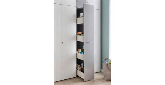 APOTHEKERSCHRANK 30/185/54 cm  in Grau, Weiß  - Alufarben/Weiß, Basics, Holzwerkstoff/Kunststoff (30/185/54cm) - Xora