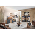 WOHNWAND  in Anthrazit, Eichefarben  327/196/49 cm  - Eichefarben/Anthrazit, Design, Glas/Holz (327/196/49cm) - Valnatura