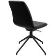STUHL  in Aluminium Echtleder pigmentiert Metall, Leder  - Schwarz, Design, Leder/Metall (46/81,5-84,5/55cm) - Johann Jakob