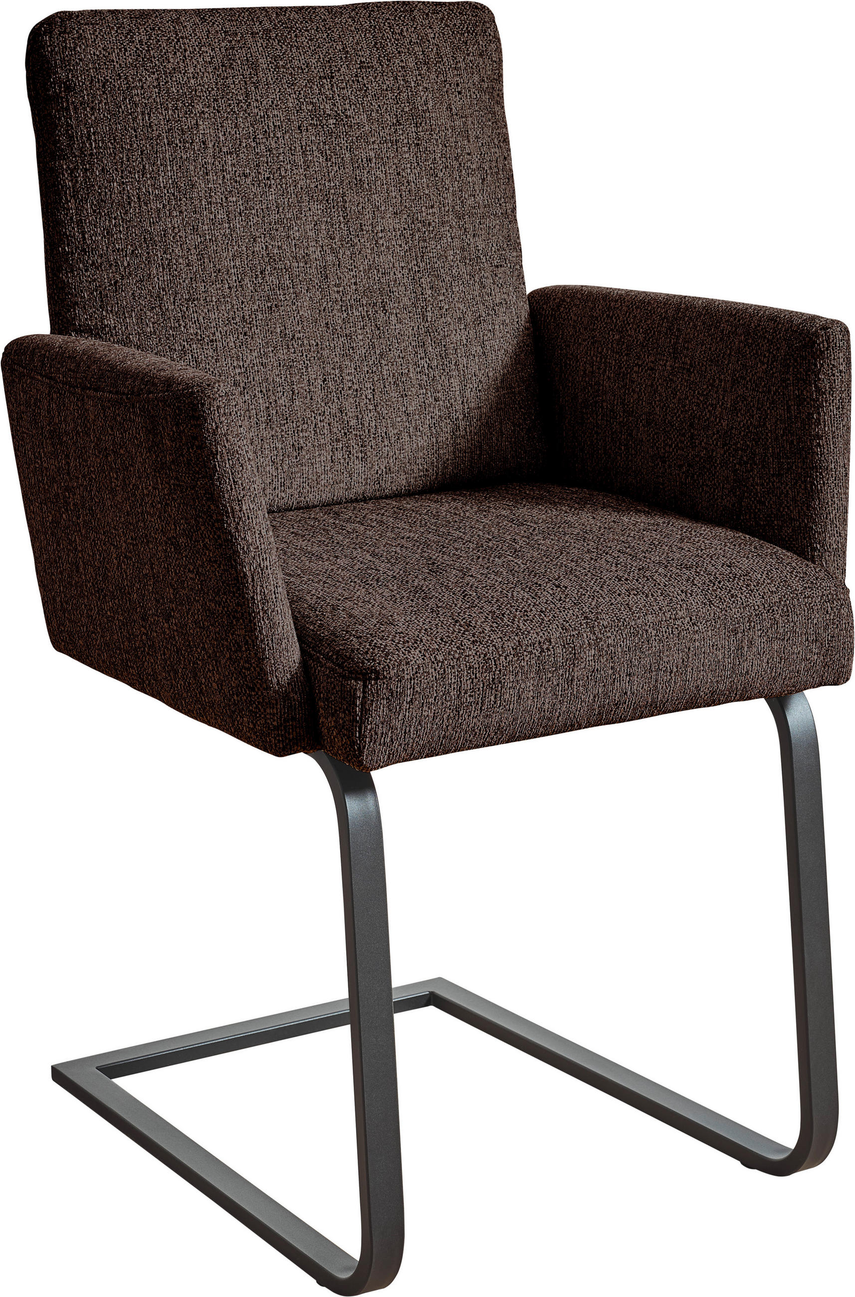 ARMLEHNSTUHL  in Stahl Chenille  - Dunkelbraun/Schwarz, Design, Textil/Metall (60/92/60cm) - Dieter Knoll