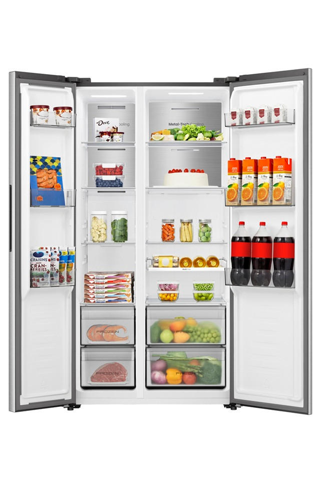 Thumbnail - Hisense Side-By-Side, Grau, 2 Schublade(n),2 Schublade(n) Schubladen, 91.1x178.6x60 cm, Küchen, Küchenelektrogeräte, Küh...