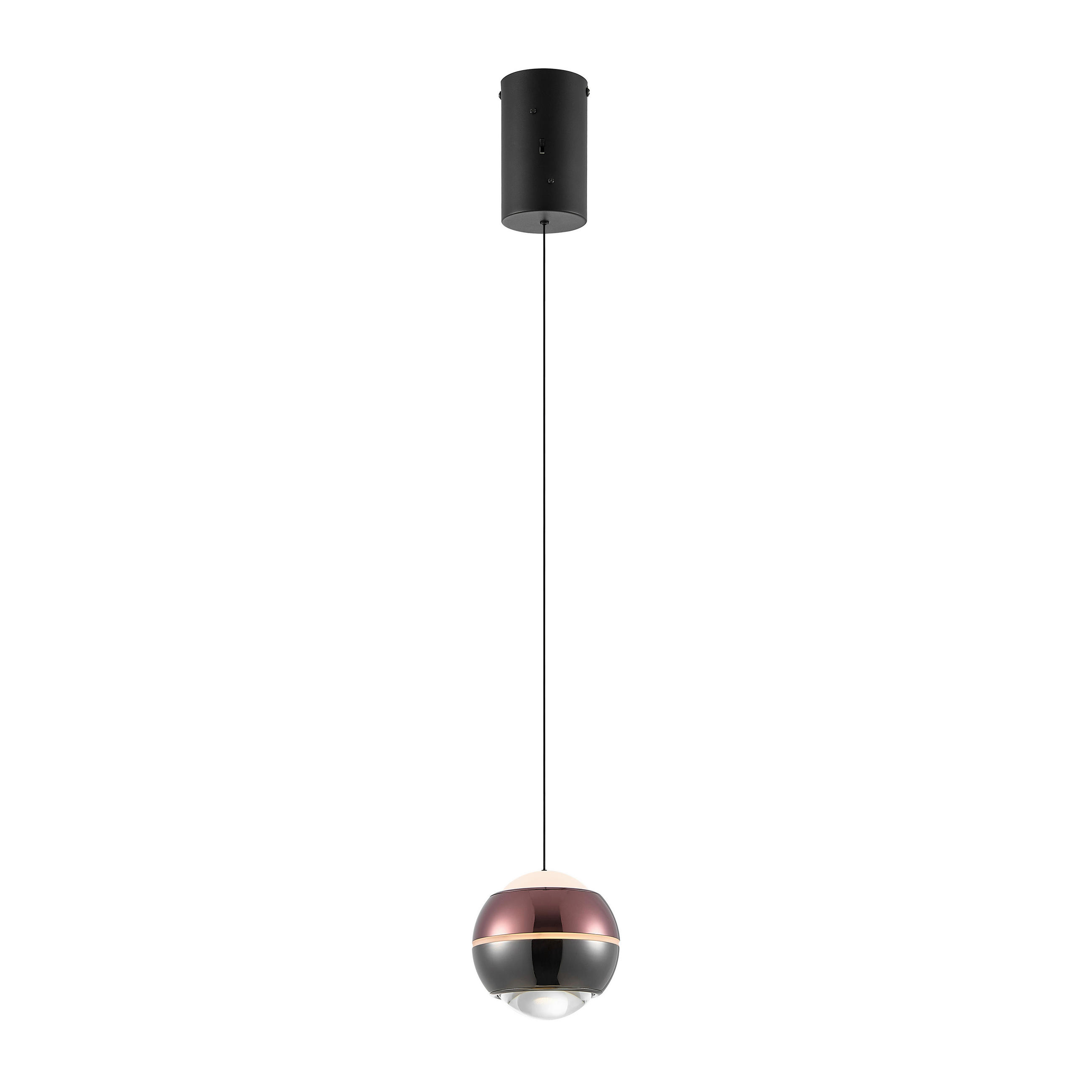 LED-HÄNGELEUCHTE Easy 12,5/150 cm   - Schwarz/Kupferfarben, Design, Glas/Kunststoff (12,5/150cm) - Dieter Knoll