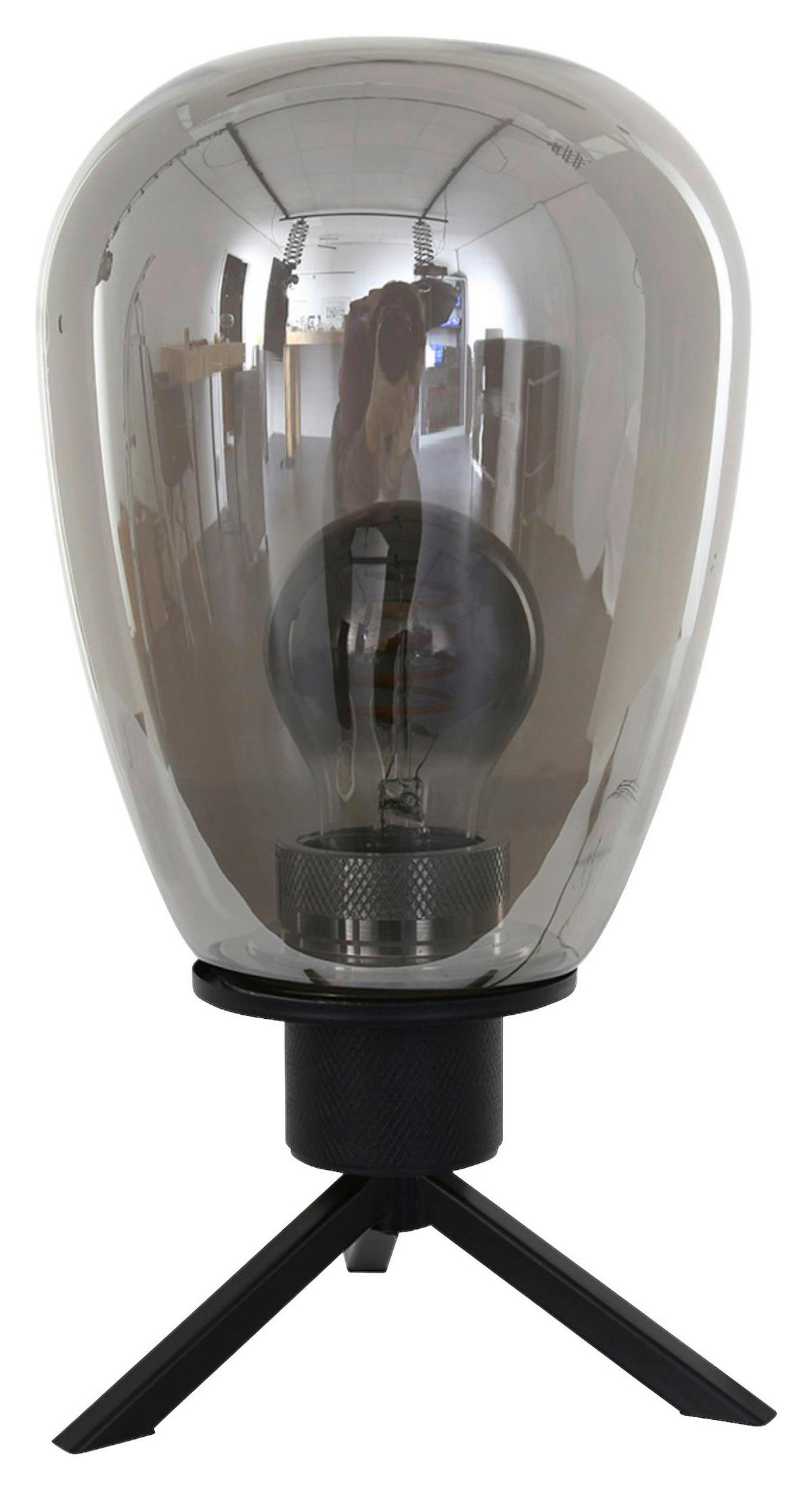 TISCHLEUCHTE 15/28/15 cm   - Schwarz, Trend, Glas/Metall (15/28/15cm)