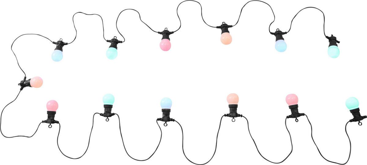 LICHTERKETTE - Opal/Schwarz, Design, Kunststoff (1250/5/11,3cm) - Globo