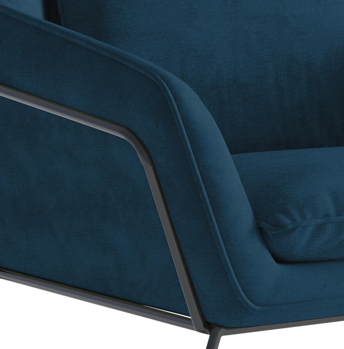 SESSEL in Flachgewebe Dunkelblau  - Schwarz/Dunkelblau, Design, Textil/Metall (78/85/85cm) - Livetastic