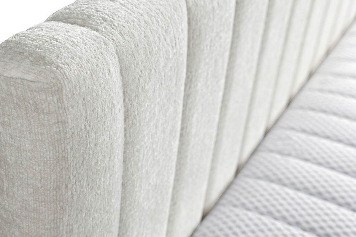 SCHLAFSOFA Chenille, Jacquard Creme  - Creme/Schwarz, Design, Kunststoff/Textil (212/83/99cm) - MID.YOU