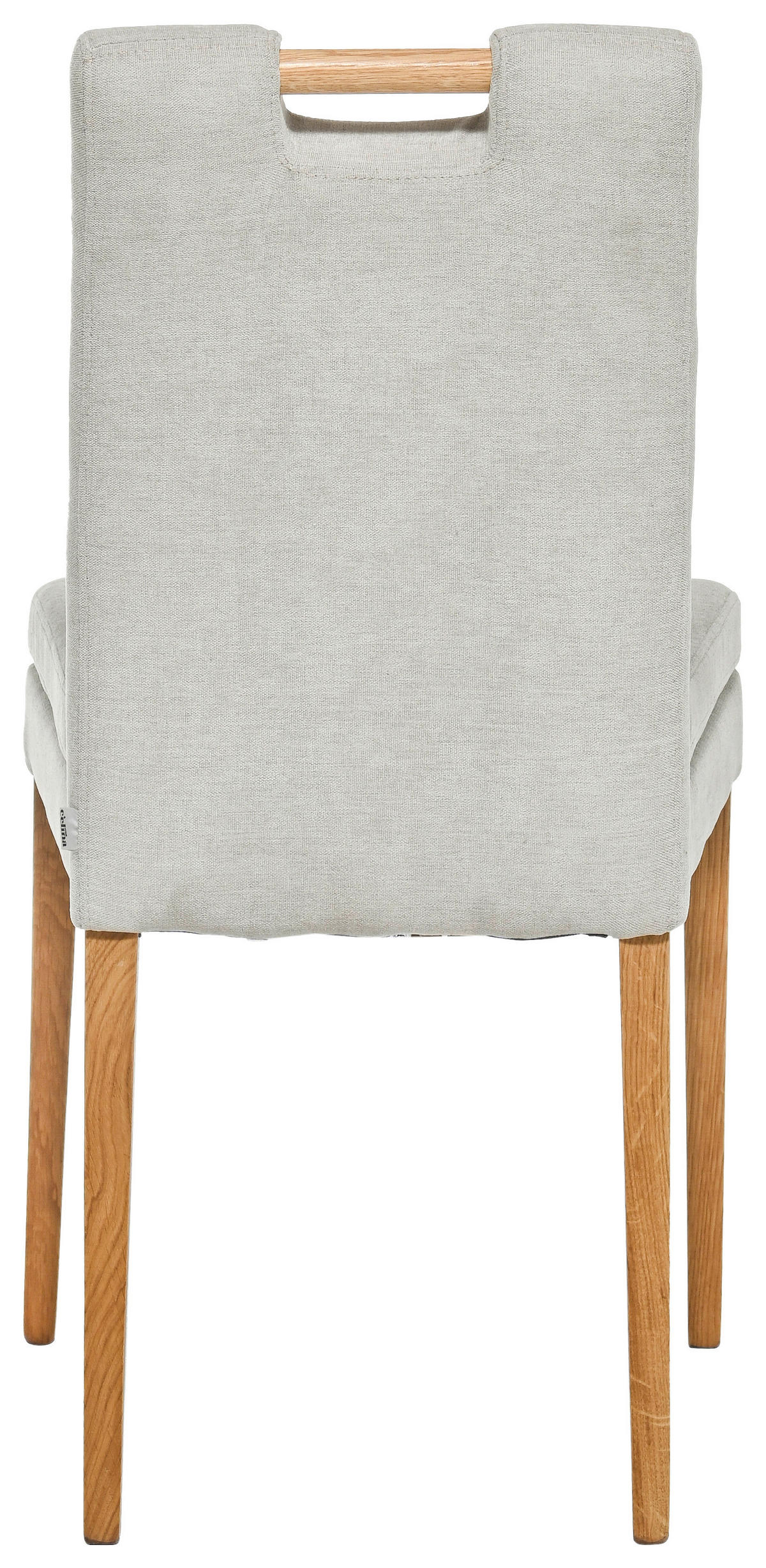 STUHL Webstoff Creme, Eichefarben Eiche massiv  - Eichefarben/Creme, KONVENTIONELL, Holz/Textil (47/91,5/59cm) - Celina Home