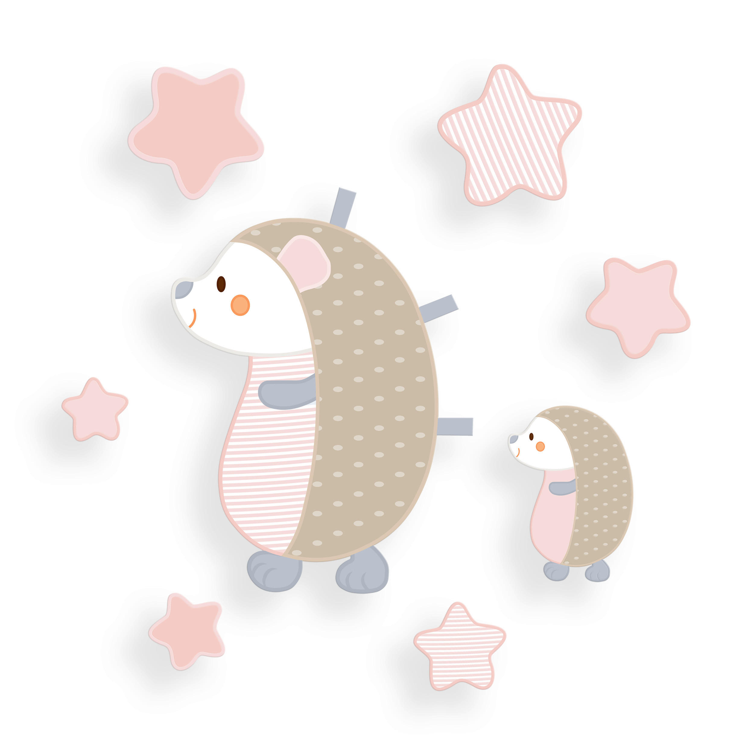 DEKORATIVNA NALEPKA - svetlo rjava/pink, Basics, umetna masa - My Baby Lou