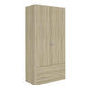 DREHTÜRENSCHRANK in Sonoma Eiche  - Silberfarben/Sonoma Eiche, Design, Holzwerkstoff/Metall (91/197/54cm) - Boxxx