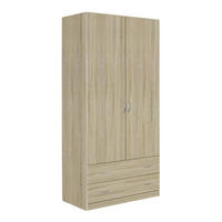 DREHTÜRENSCHRANK in Sonoma Eiche  - Silberfarben/Sonoma Eiche, Design, Holzwerkstoff/Metall (91/197/54cm) - Boxxx