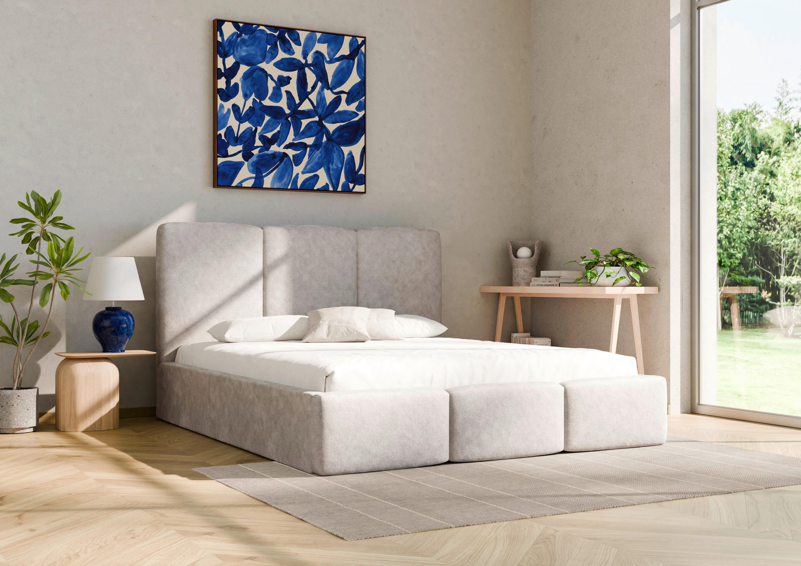 POLSTERBETT Lattenrost, Bettkasten 180/200 cm  in Hellgrau  - Hellgrau/Schwarz, Design, Holz/Textil (180/200cm) - Boxxx