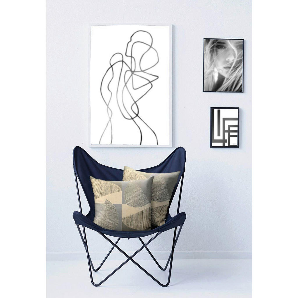 Thumbnail - Ambiente Kissenhülle Loft Style, Taupe, Textil, Graphik, 46x46 cm, Oeko-Tex® Standard 100, hochwertige Qualität, Wohntex...