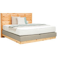 BOXSPRINGBETT 180/200 cm  Zirbelkieferfarben, Beige  - Zirbelkieferfarben/Beige, Natur, Holz/Textil (180/200cm) - Valnatura