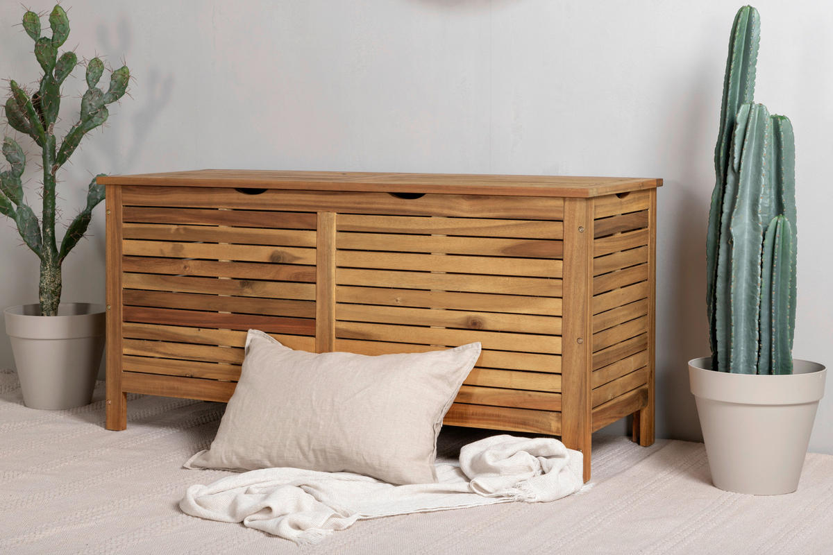 KISSENBOX 130/64.5/48 cm  - Akaziefarben, KONVENTIONELL, Holz (130/64.5/48cm) - Gardenson
