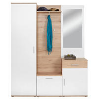 GARDEROBE 5-teilig  in 150/190/29 cm  - Eichefarben/Weiß, MODERN, Glas/Holzwerkstoff (150/190/29cm) - MID.YOU