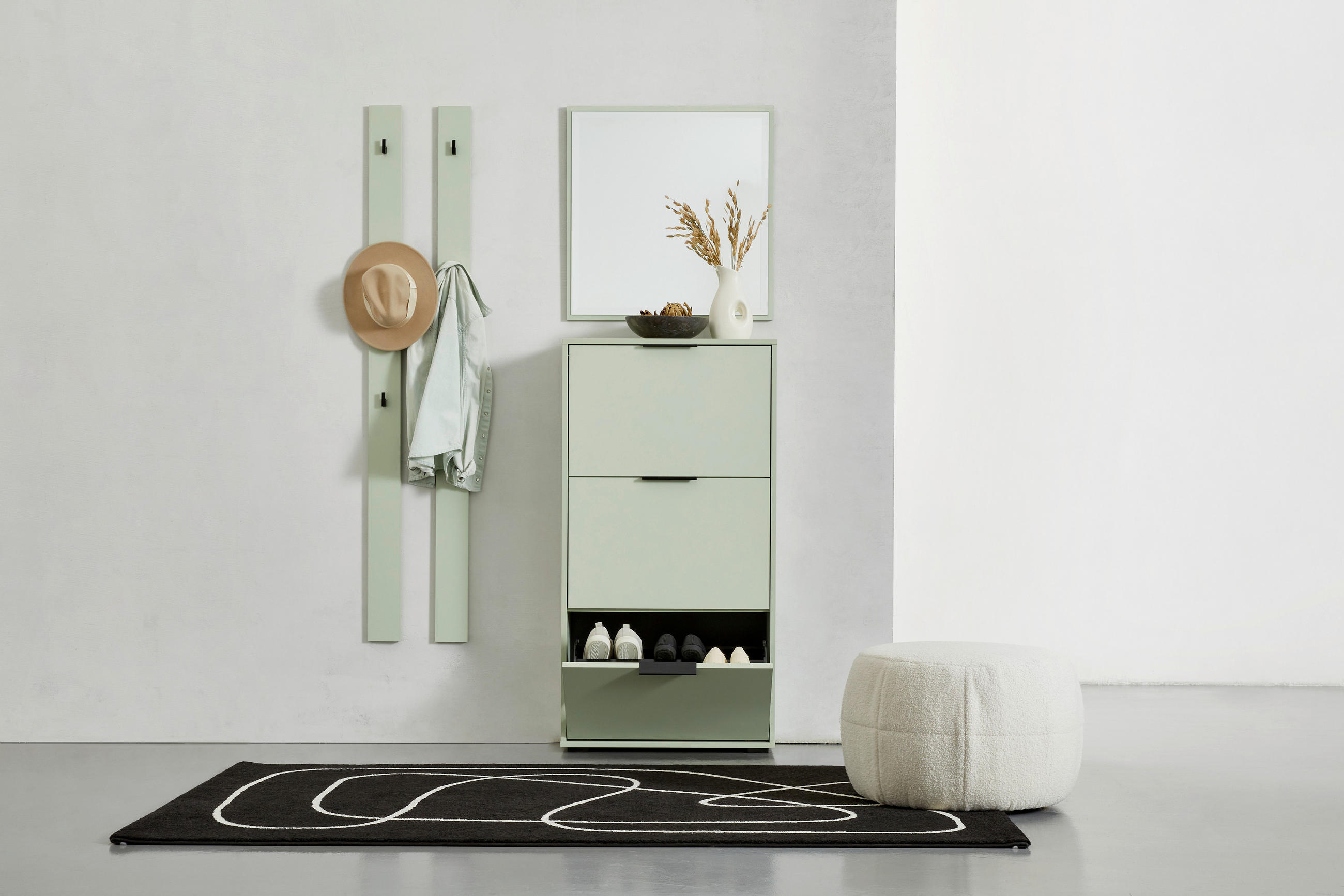 FALI TÜKÖR 63/65/2 cm    - zsályazöld/antracit, Modern, faalapú anyag (63/65/2cm) - Hom`in