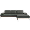 ECKSOFA in Echtleder Anthrazit  - Anthrazit/Bronzefarben, Design, Leder/Holz (314/176cm) - Valnatura