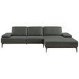 ECKSOFA 16580 Sprint in Echtleder Anthrazit  314/176 cm  - Anthrazit/Bronzefarben, Design, Leder/Holz (314/176cm) - Valnatura