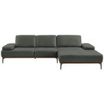 ECKSOFA 16580 Sprint in Echtleder Anthrazit  314/176 cm  - Anthrazit/Bronzefarben, Design, Leder/Holz (314/176cm) - Valnatura