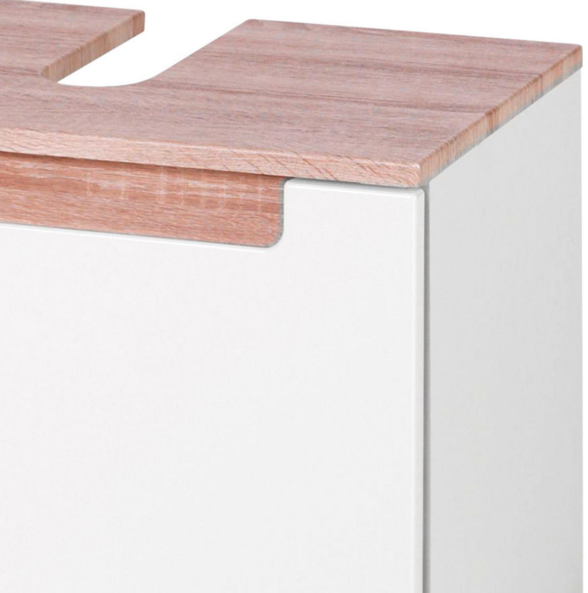SKŘÍŇKA POD UMYVADLO, Sonoma dub, bílá, bílá, 60/40/35 cm - bílá/Sonoma dub, Moderní, kompozitní dřevo (60/40/35cm) - Held