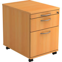 ROLLCONTAINER Buchefarben  - Buchefarben/Alufarben, KONVENTIONELL, Holzwerkstoff/Kunststoff (42,8/59/58cm) - Venda