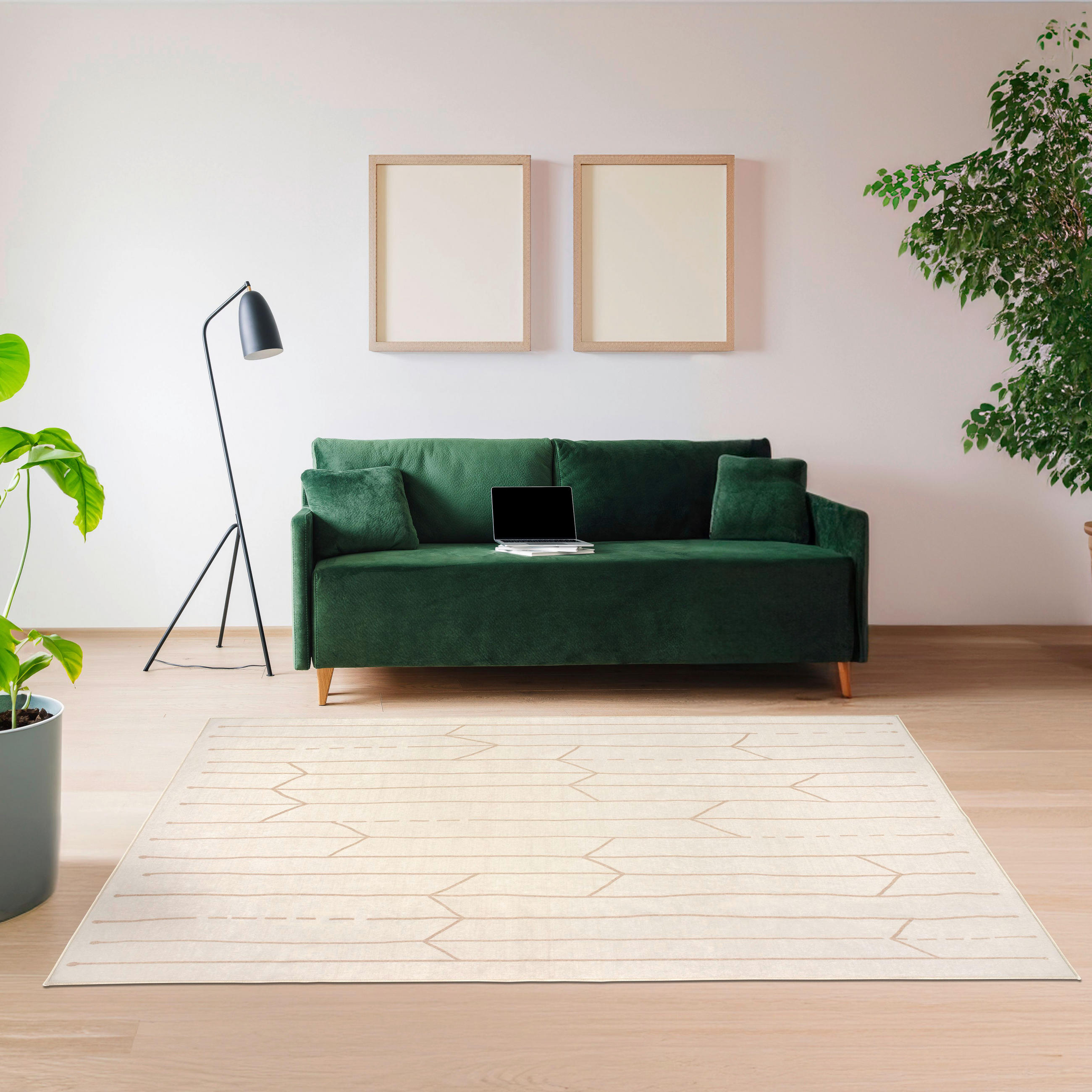 KOBEREC TKANÝ NA PLOCHO, 160/230 cm, krémová, medová - medová/krémová, Design, textil/plast (160/230cm) - Lindorug