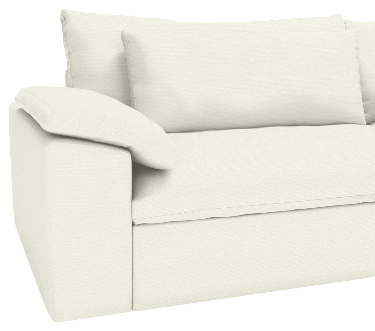 ECKSOFA  Chenille Creme  - Creme/Schwarz, Modern, Kunststoff/Textil (306/198cm) - Carryhome