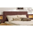 BETT 180/200 cm  in Zirbelkieferfarben, Dunkelrot  - Zirbelkieferfarben/Dunkelrot, Natur, Holz/Textil (180/200cm) - Valnatura