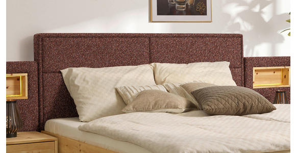 BETT 180/200 cm in Zirbelkieferfarben, Dunkelrot - Zirbelkieferfarben/Braun, Natur, Holz/Textil (180/200cm) - Valnatura