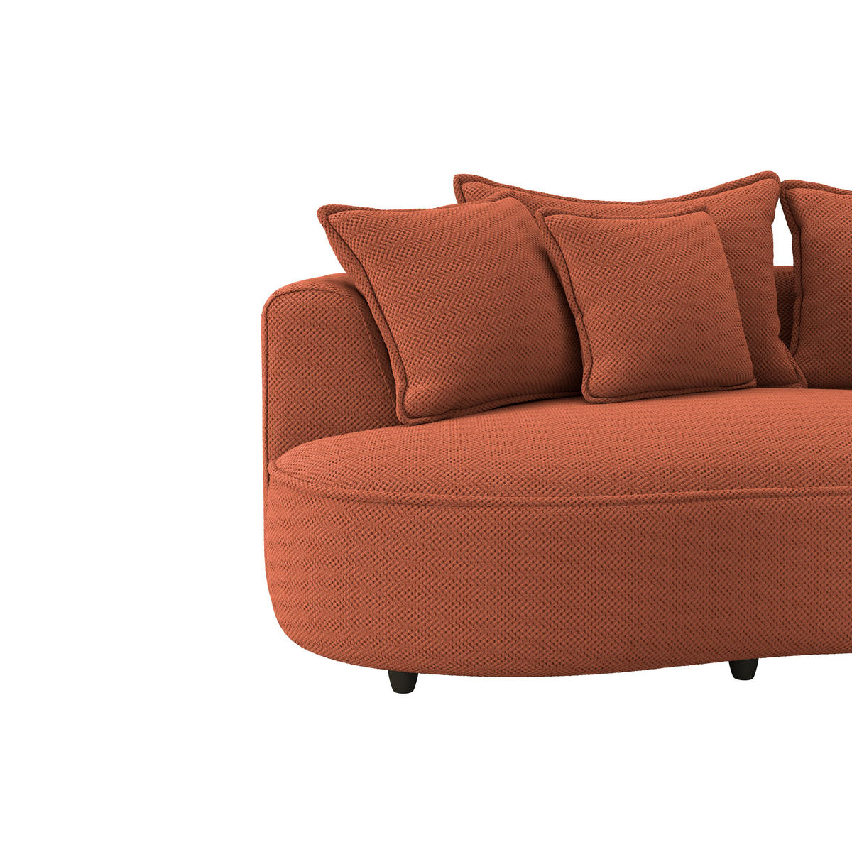 ECKSOFA in Velours, Struktur Terracotta  - Terracotta/Schwarz, Modern, Kunststoff/Textil (287/168cm) - Livetastic