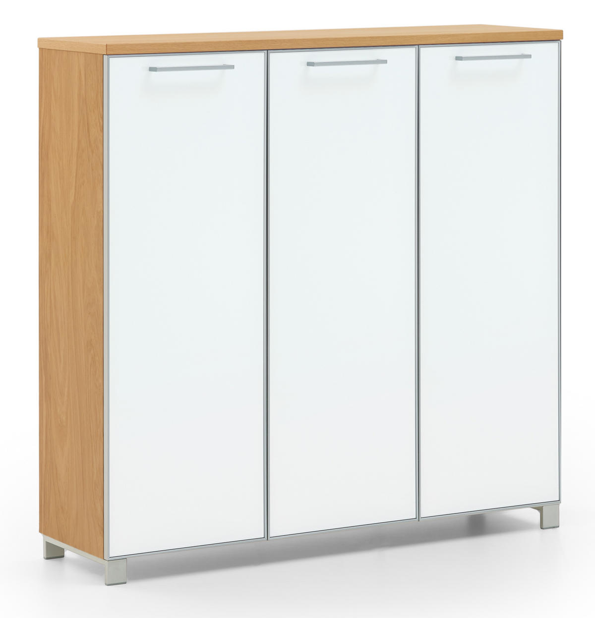 SCHUHSCHRANK 126/126/37 cm  - Chromfarben/Eichefarben, Design, Glas/Holz (126/126/37cm)
