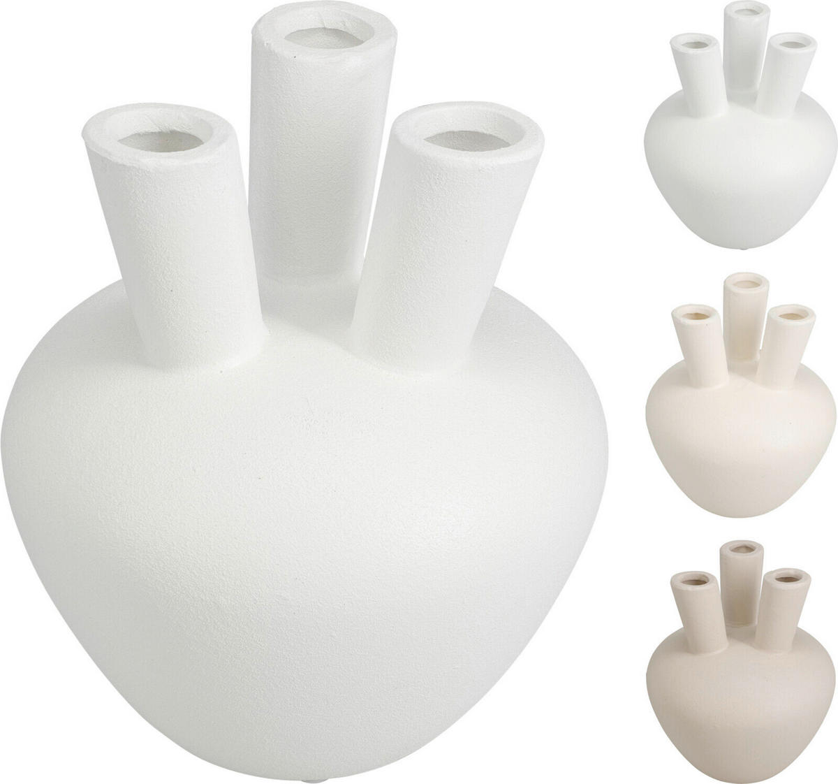 DEKOVASE  - Perlmutt/Beigebraun, Basics, Keramik (18.5/18.5/21.5cm)