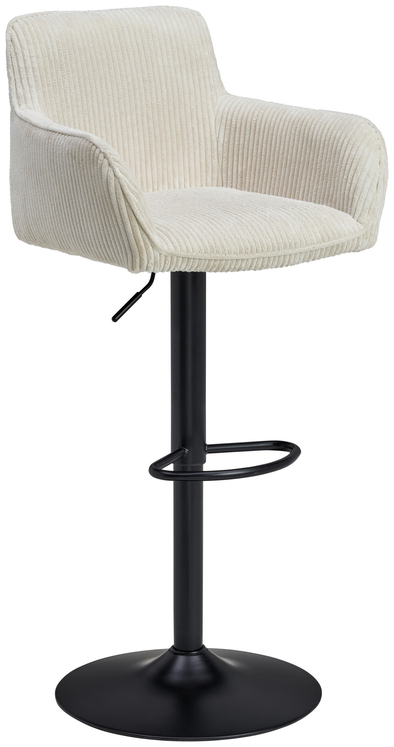 BARHOCKER in Schwarz, Beige  - Beige/Schwarz, MODERN, Textil/Metall (55/91.5-113/52cm) - Livetastic