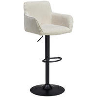 BARHOCKER in Schwarz, Beige  - Beige/Schwarz, MODERN, Textil/Metall (55/91.5-113/52cm) - Livetastic