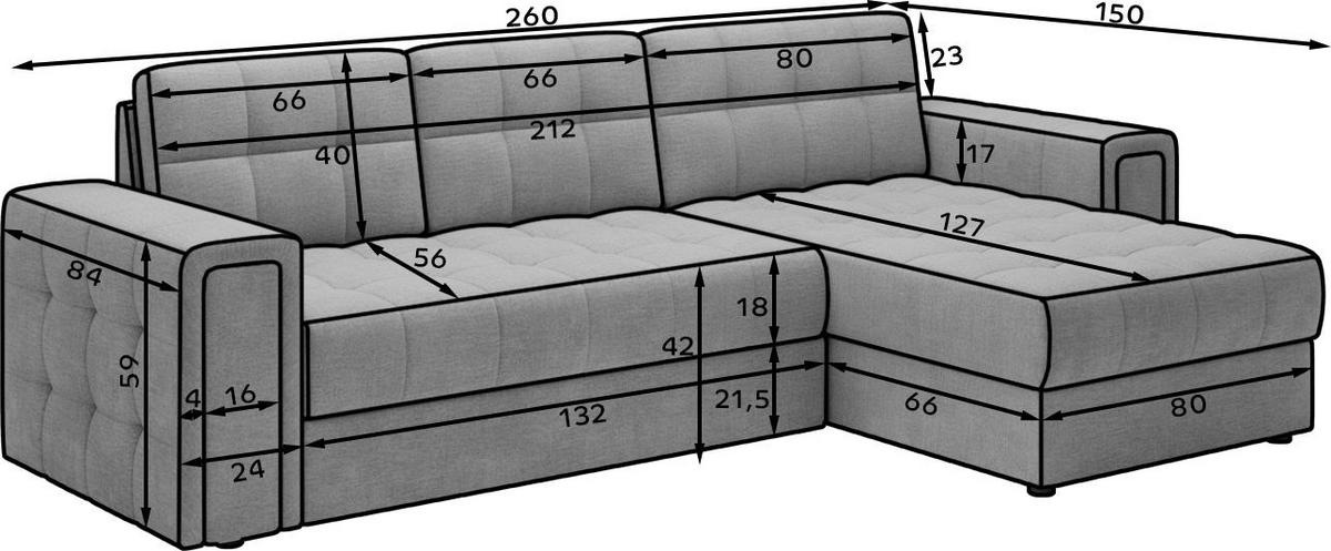 ECKSOFA Samt Grau  - Schwarz/Grau, Design, Kunststoff/Textil (260/150cm) - MID.YOU