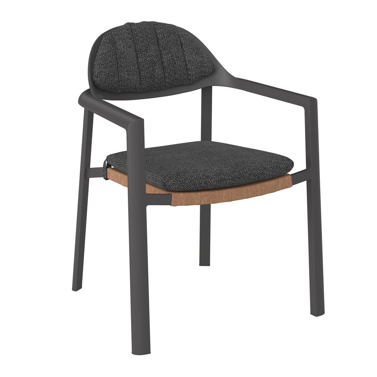 VRTNA STOLICA  antracit, prirodne boje, crna  metal, plastika, tekstil      - prirodne boje/crna, Design, metal/tekstil (56/81/54cm) - Amatio